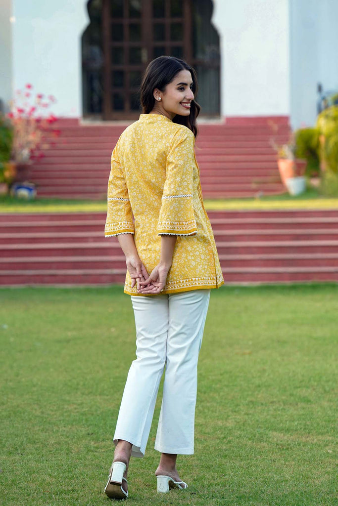 Shop Off white Blended Cotton Embroidered Short Kurti After Six Wear Online  at Best Price | Cbazaar